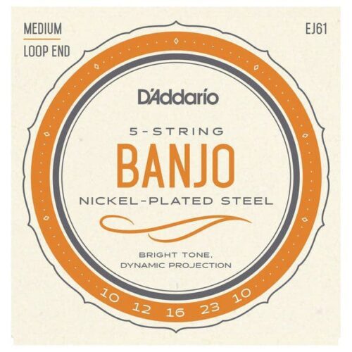 D'Addario EJ61 5 String Banjo Strings, Nickel, Light 10-23