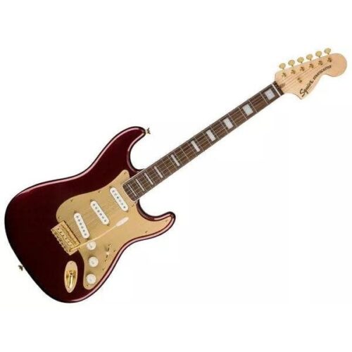 FENDER Squier 40th Stratocaster LRL Gold Edition Ruby Red Metallic