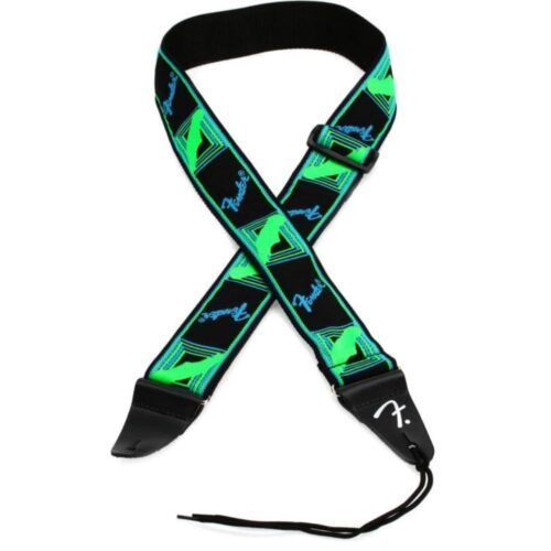 Fender Neon Monogram Guitar Strap Blue/Green