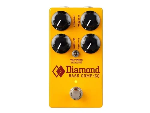 Diamond Bass Compressor EQ vista frontale con controlli di sustain, tono e equalizzazione.