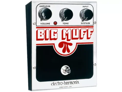 Electro-Harmonix Big Muff Pi Classic vista frontale con controlli di sustain, tone e volume.