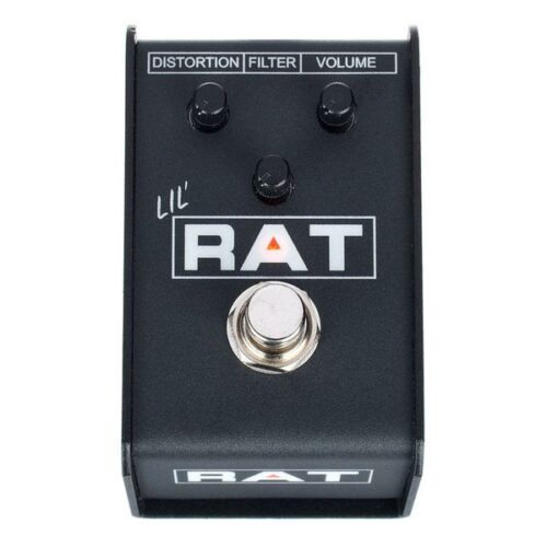 ProCo Lil’ RAT Distortion vista frontale con manopole Distortion, Filter e Volume
