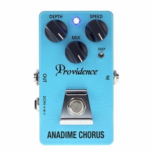 Pedale Providence ADC-4 Anadime Chorus vista frontale con manopole Depth, Rate e Level.